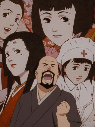 Animerad bild med olika karaktärers ansiken.