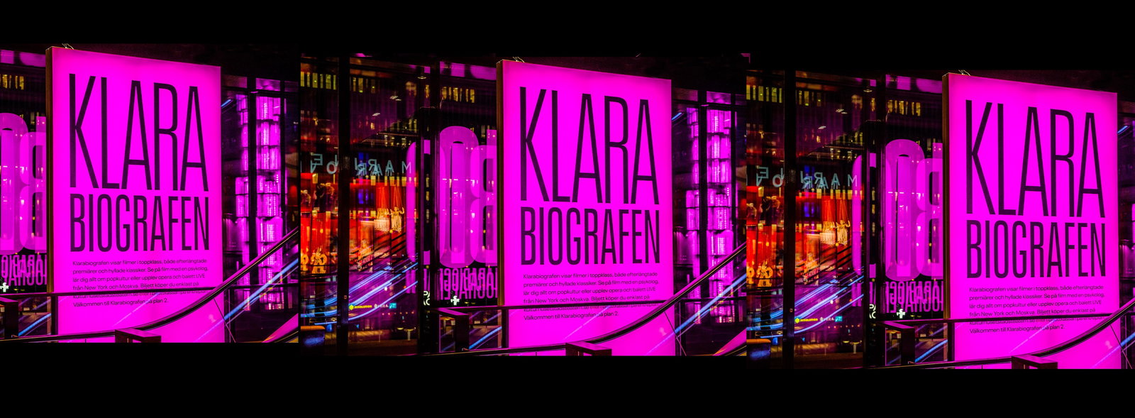 Neonskylt med texten bio