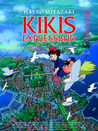 Kiki flyger med kvasten över staden