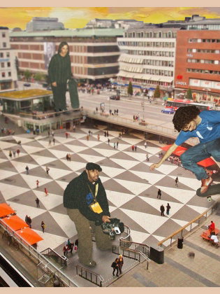 Skejtare på Sergels torg
